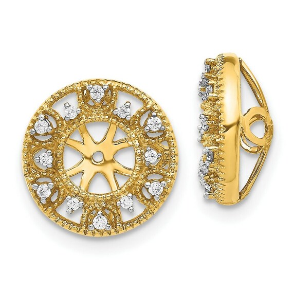 Diamond earring outlet jackets yellow gold