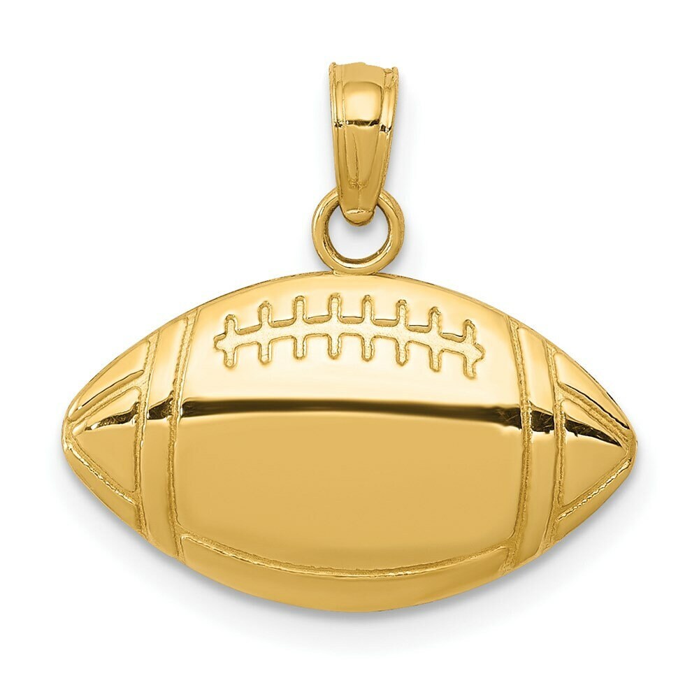 14K Yellow Gold Football Charm - Etsy 