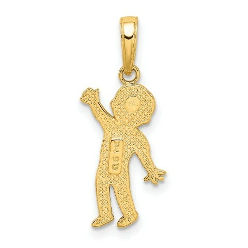 14K Yellow Gold Boy Pendant Etsy