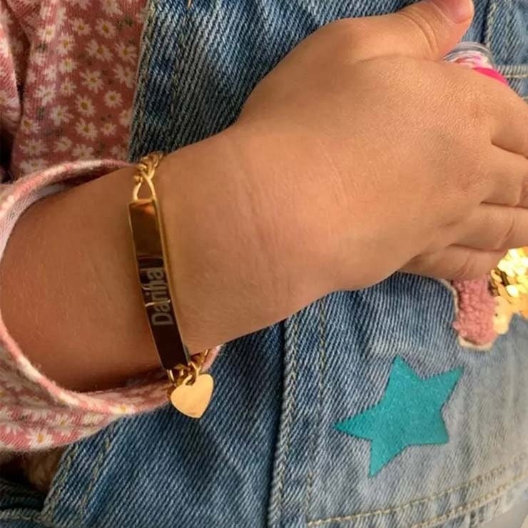 Baby Children s Girls Boys ID Bracelet With Heart Adjustable Size