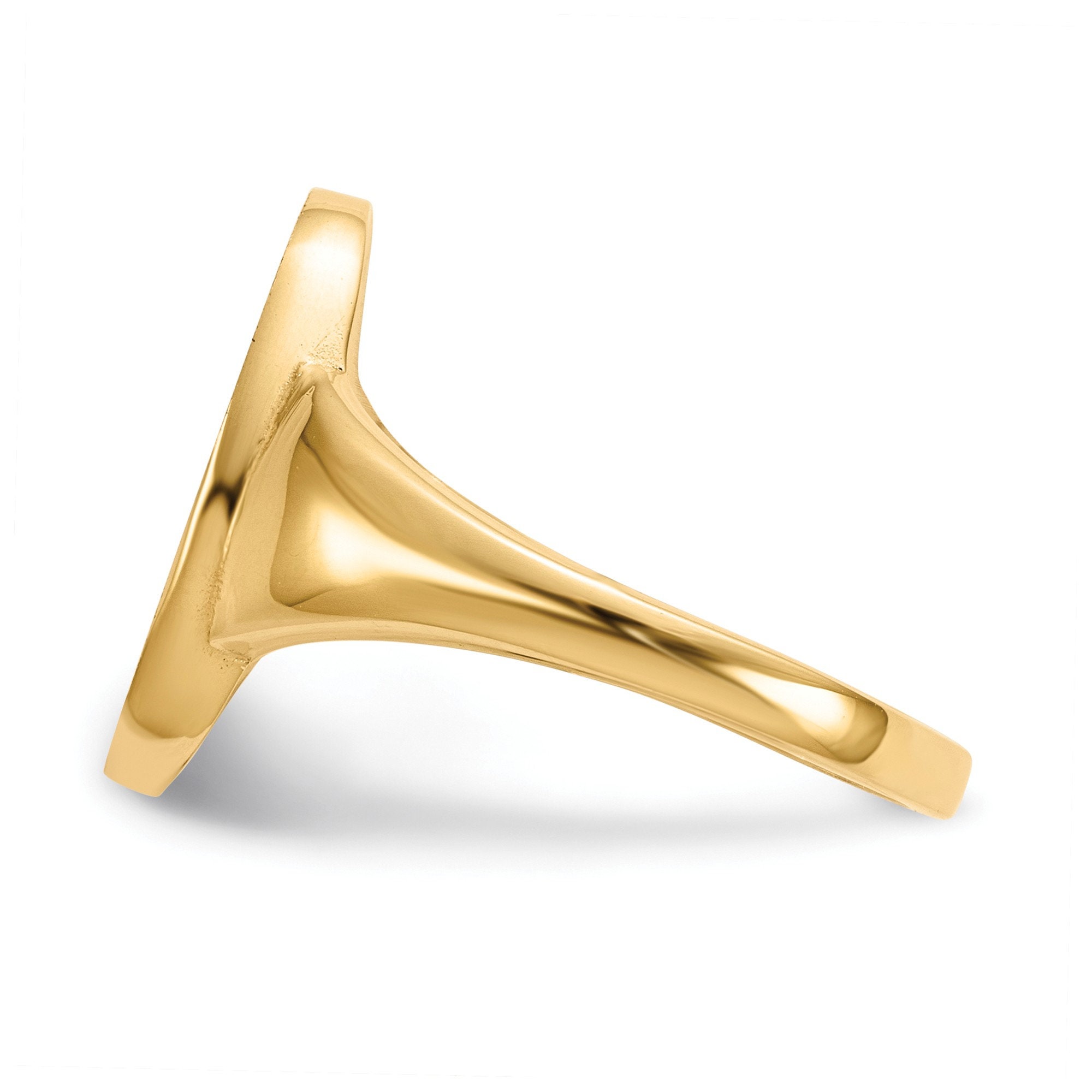 Yellow Gold Signet Ring, Square Brush Top - Polished – Marke Fine Jewelry