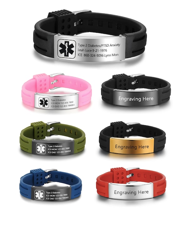 PTSD Post Traumatic Stress Disorder Expanding Medical Alert Bracelet