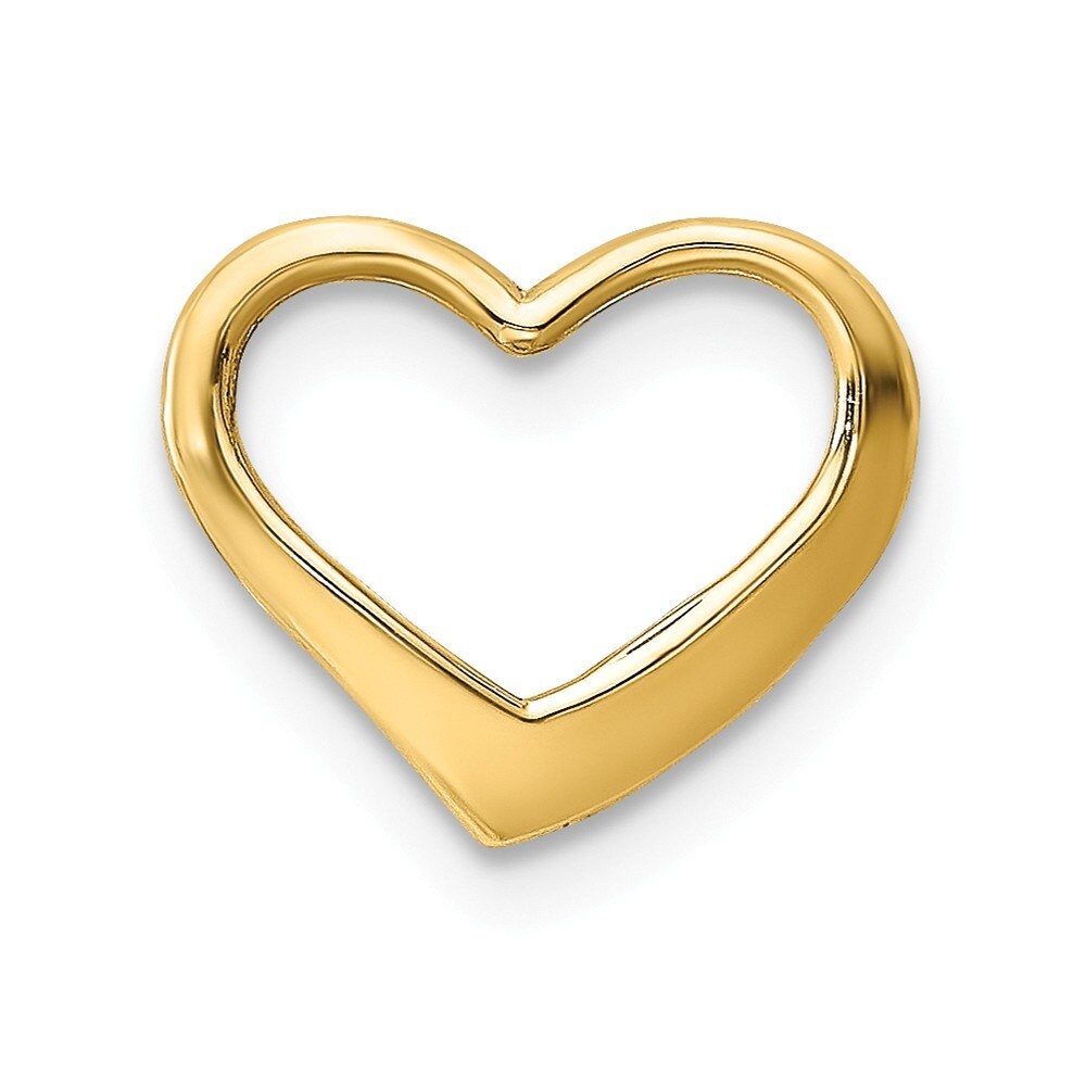 14K Yellow Gold 2-D Floating Heart Charm Pendant | Etsy