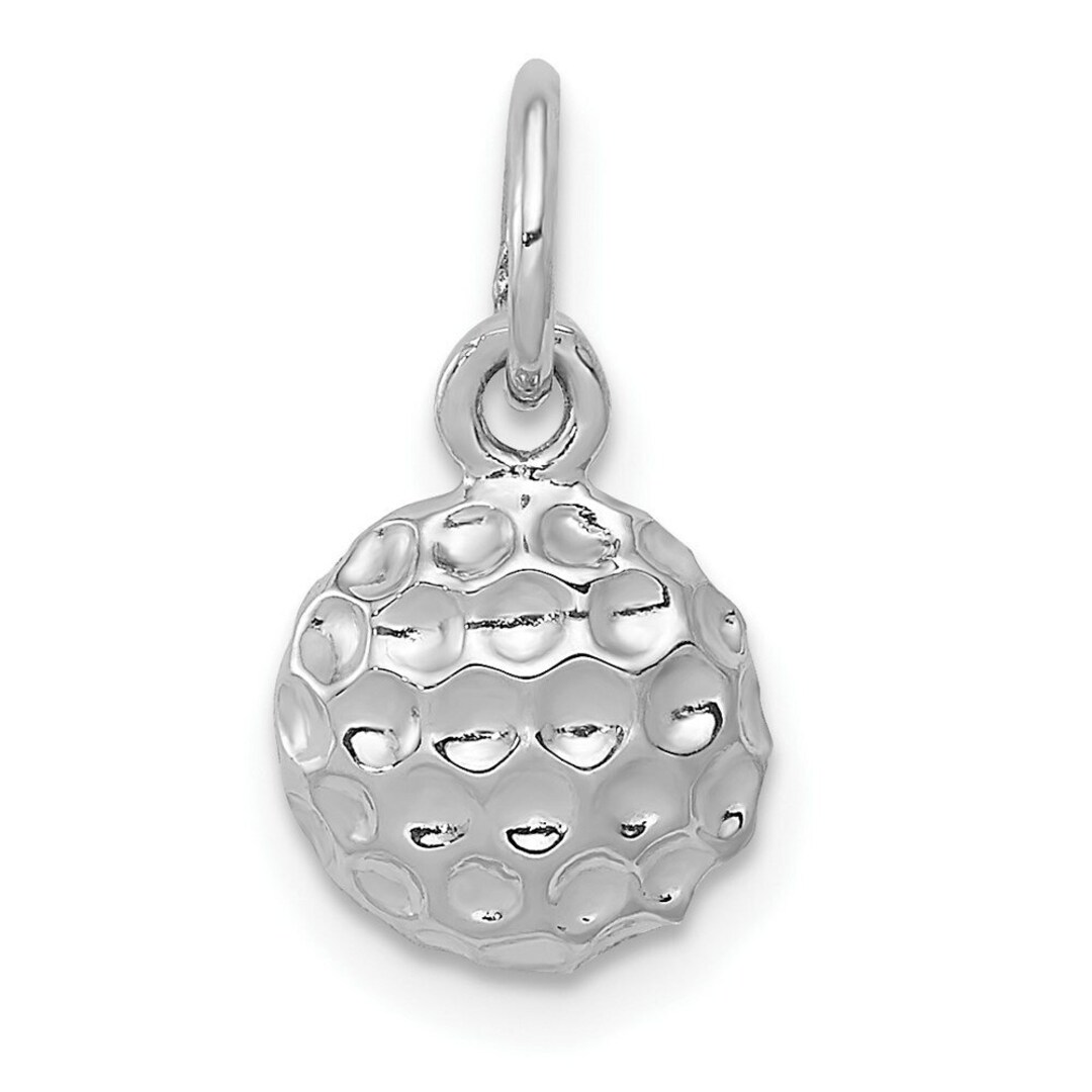 14K White Gold Golf Ball Charm Pendant Etsy