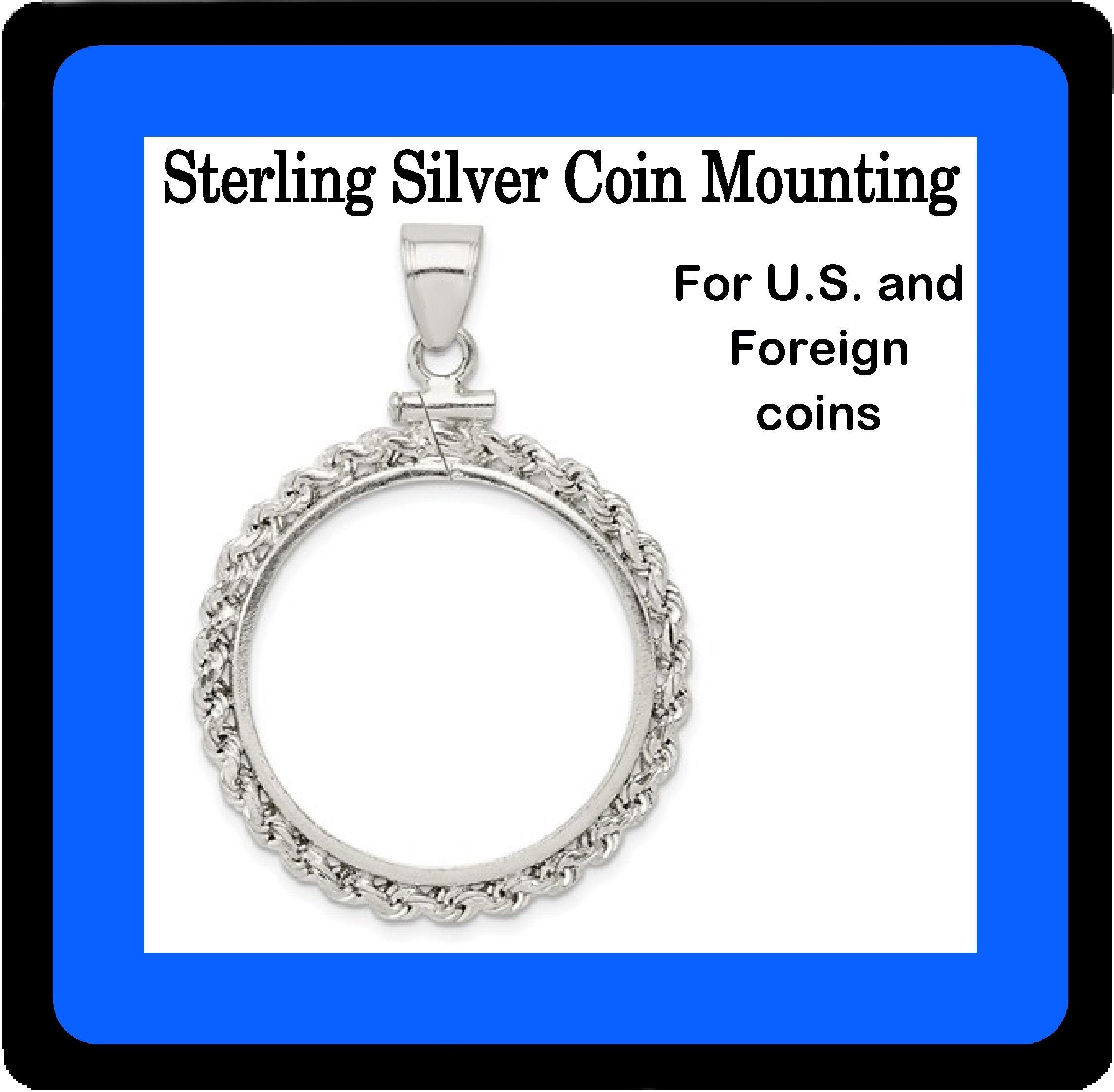 Indian Head Nickel Sterling Silver Coin Edge Coin Bezel Pendant 