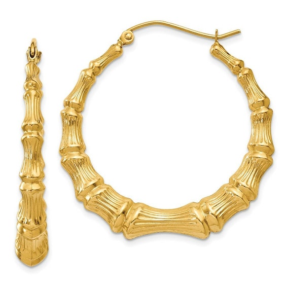 14 karat gold bamboo earrings deals
