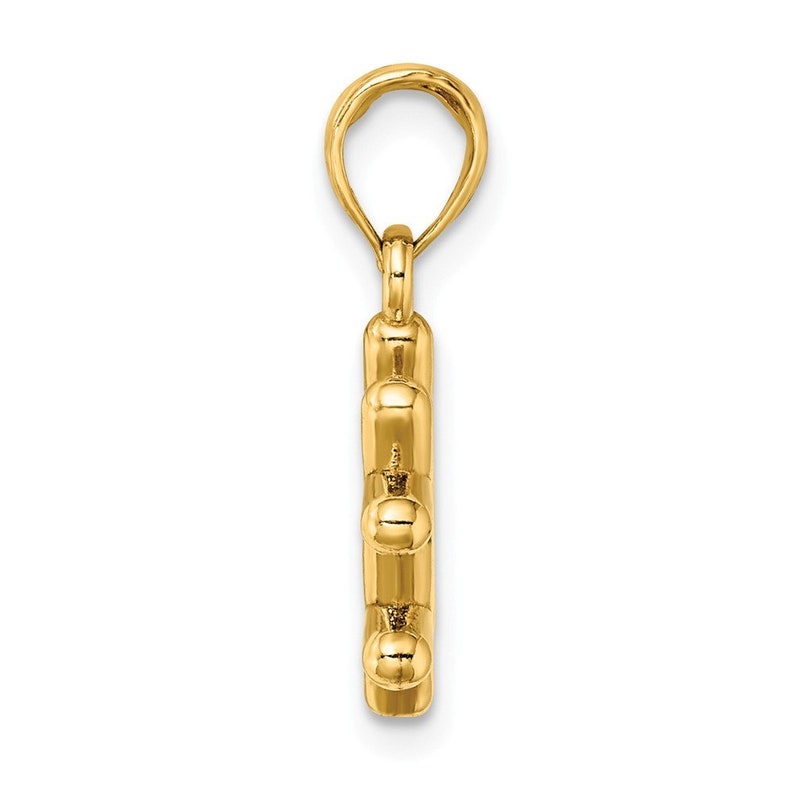 14K Yellow Gold 3-D # Hashtag Charm Pendant