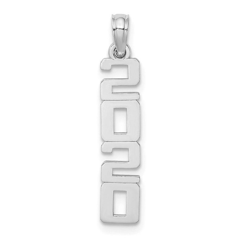 14K Rose Gold Polished and Block 2020 Graduation Charm Pendant