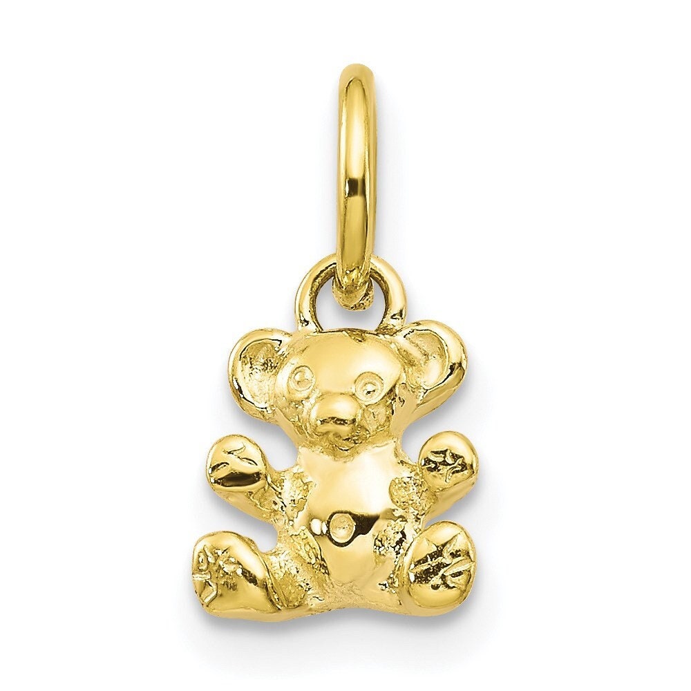 2.7 grams Small Details about   Solid 10K Yellow Gold Teddy Bear Pendant Charm