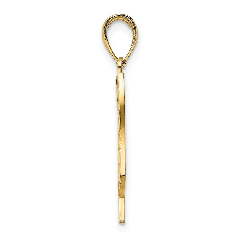 14K Yellow Gold With Enamel American Flag Charm Pendant