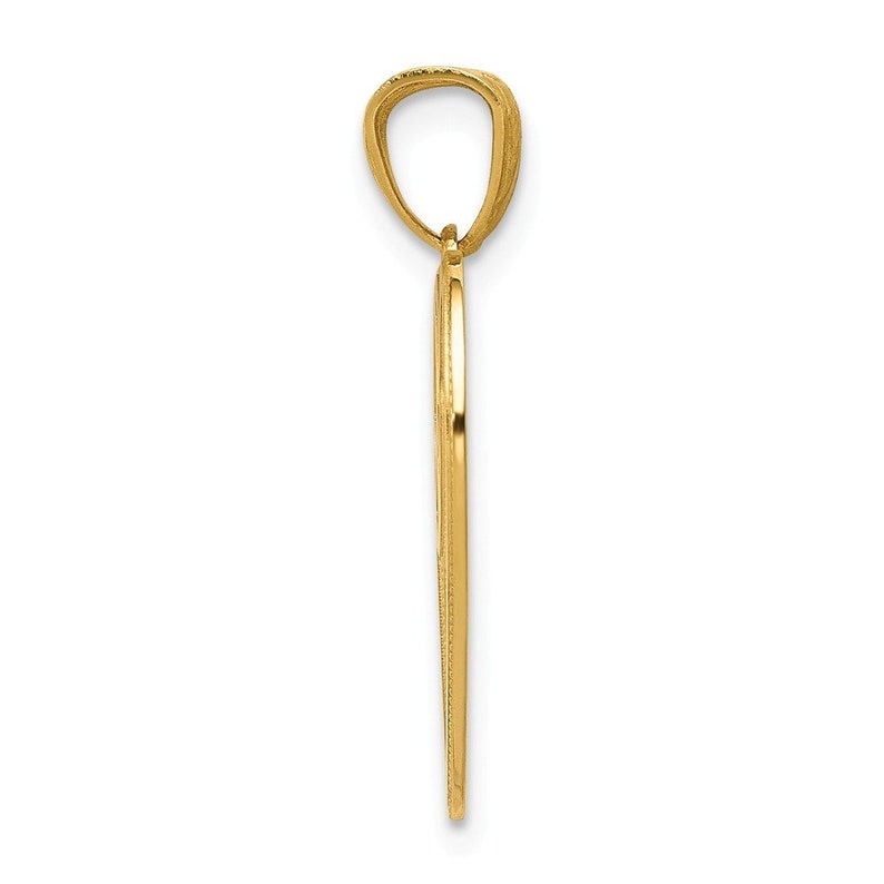 14K Yellow Gold Heart with Peace Sign Pendant