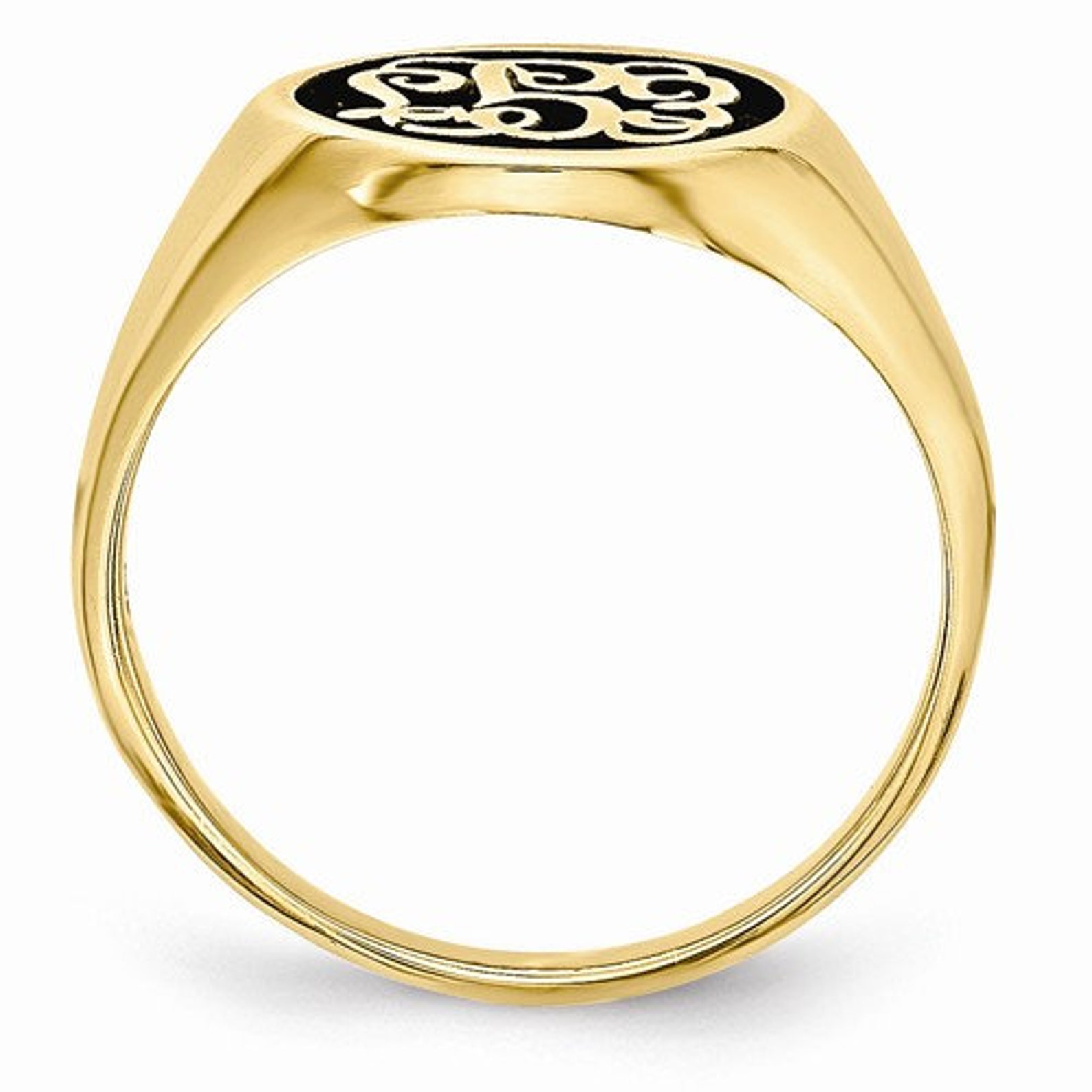Ladies or Mens Monogram Three Initial Custom Ring in Solid Etsy