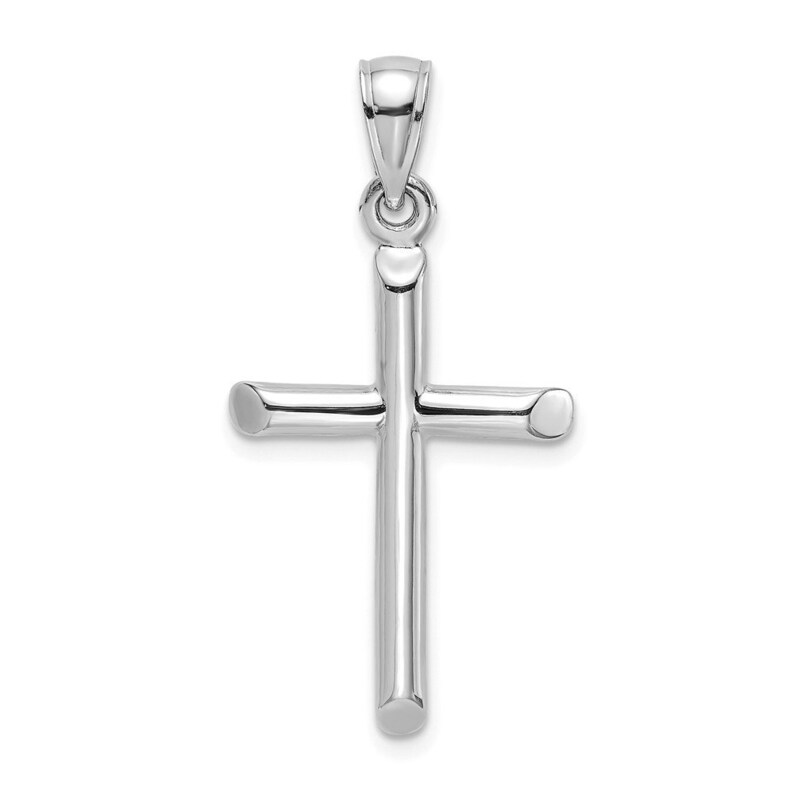 14K Yellow Gold Polished Cylinder Cross Charm Pendant