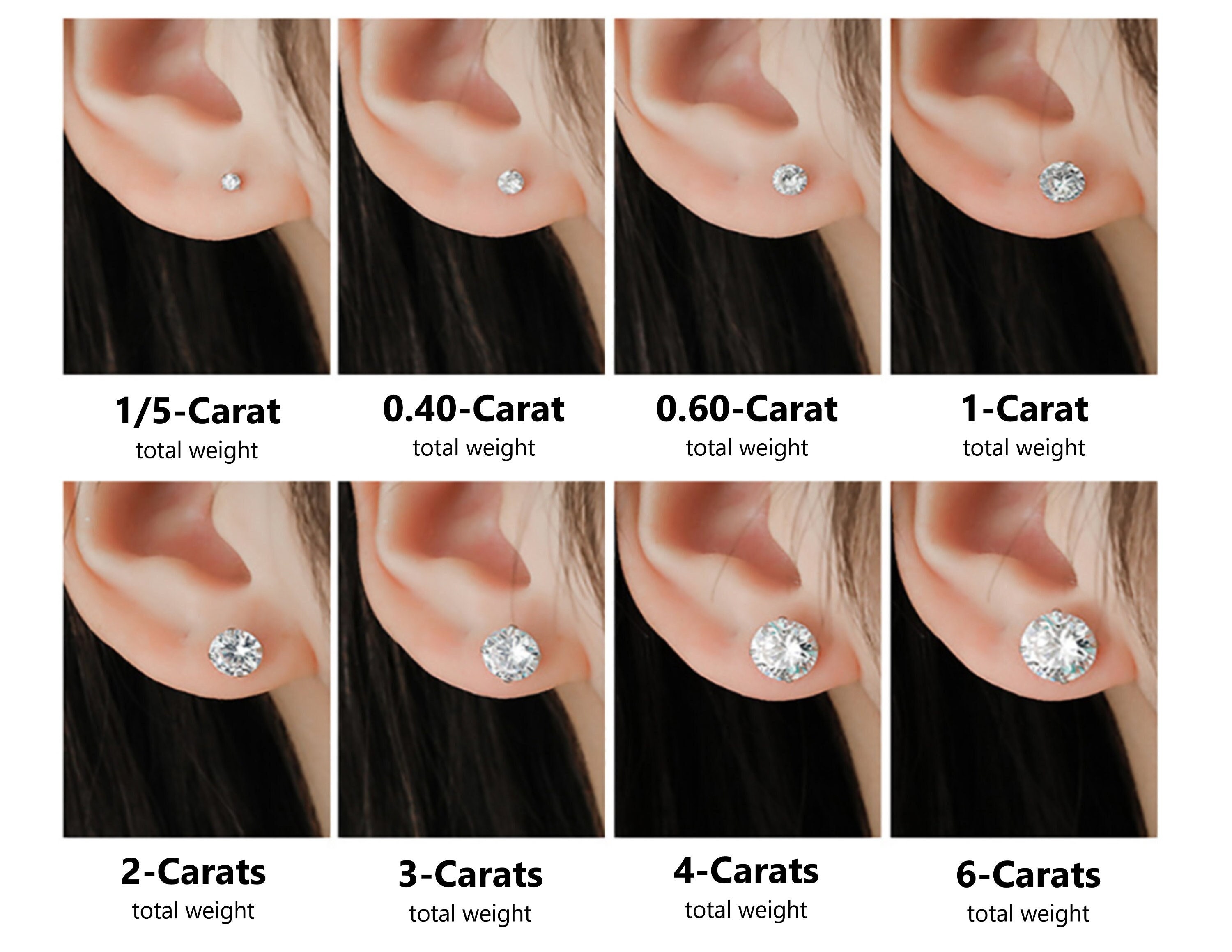 4 Carat Earrings Etsy Singapore