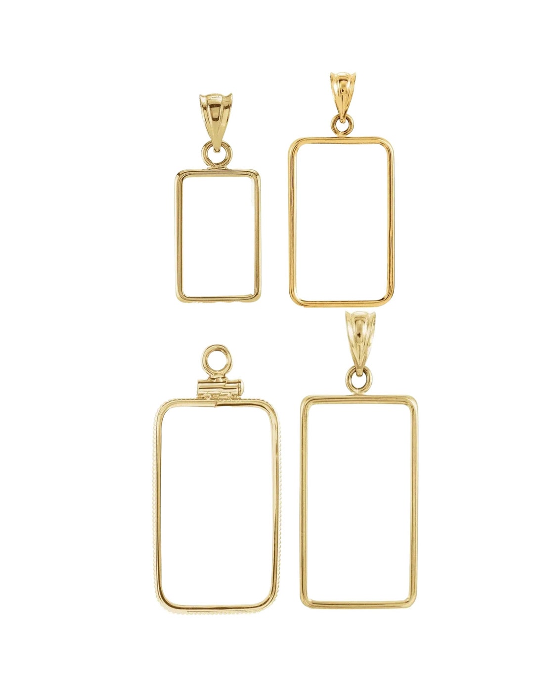 Gold Bar Pendant Frame Bezel for Swiss Credit Pamp Suisse 1 Gram, 2.5