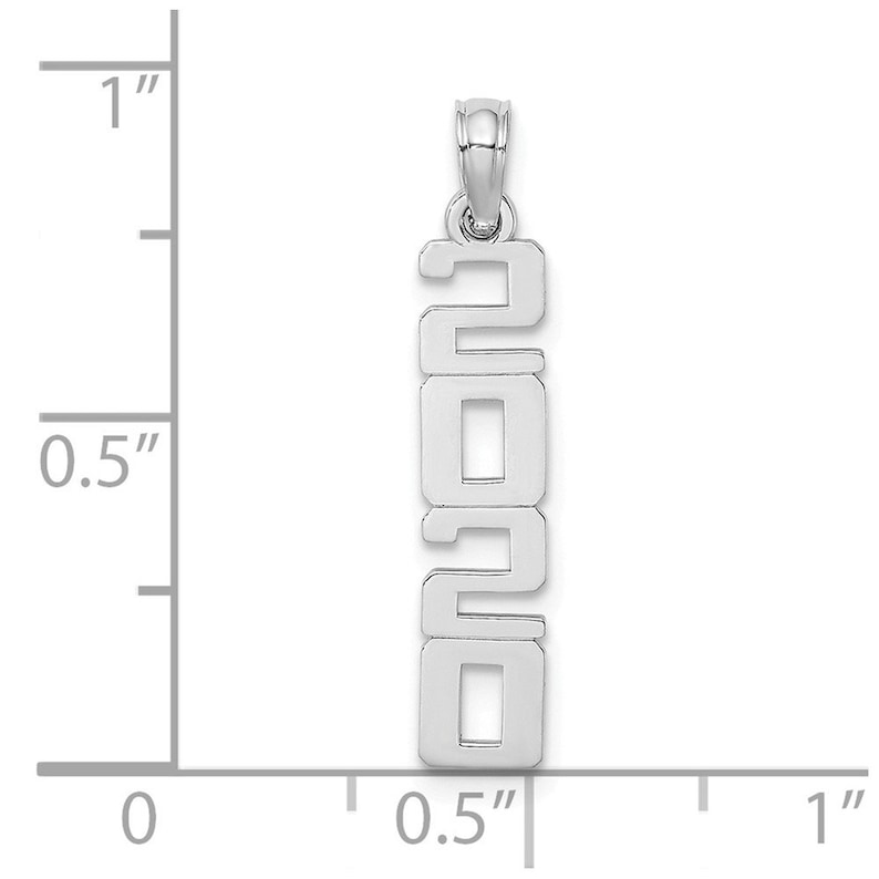 14K Rose Gold Polished and Block 2020 Graduation Charm Pendant