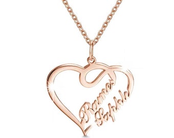 Custom Heart Necklace Personalized 