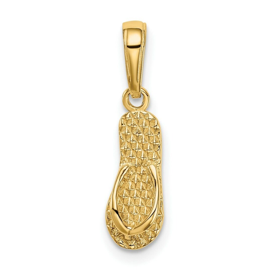 14K Yellow Gold 3-D Hawaii Flip-flop Pendant - Etsy