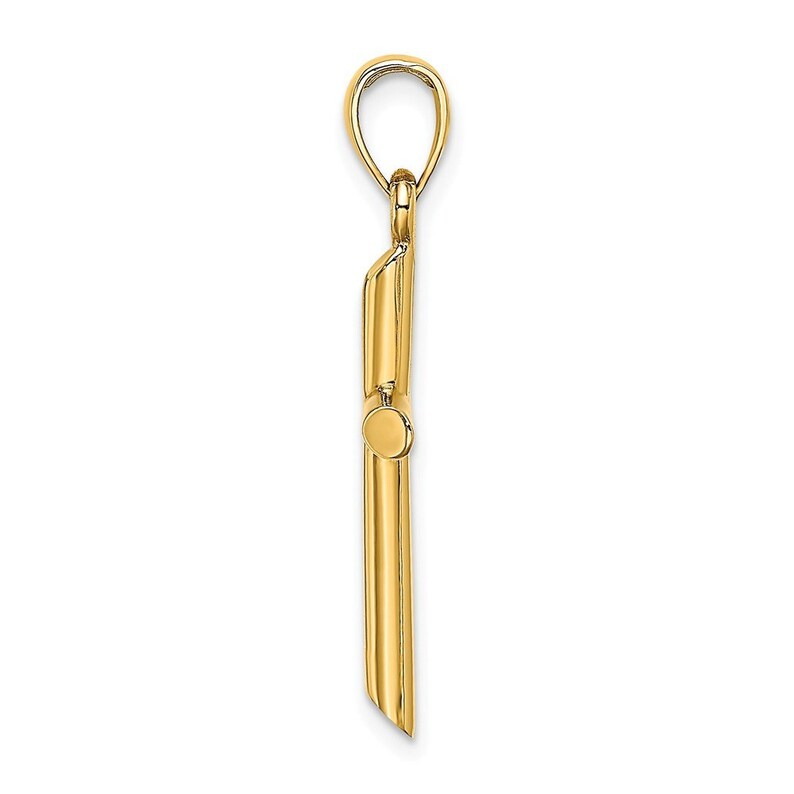 14K Yellow Gold Polished Cylinder Cross Charm Pendant