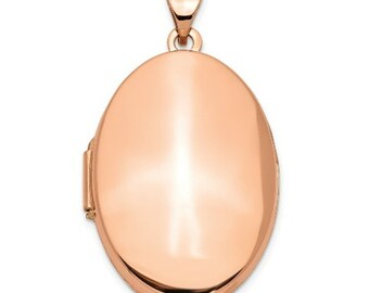 14K Rose Gold Polished 26mm Domed Oval 