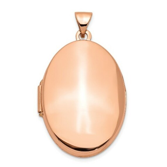 14K Rose Gold Polished 26mm Domed Oval 