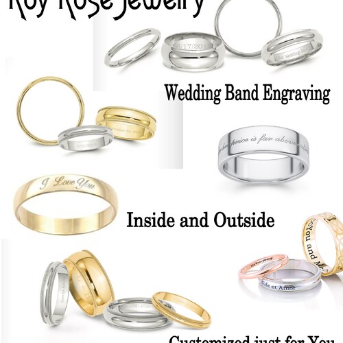 10K Solid Yellow Gold Comfort Fit Design Wedding Bands With Free Inside Ring Engraving 2mm 3mm 4mm 5mm 6mm 7mm 8mm Widths main image 3