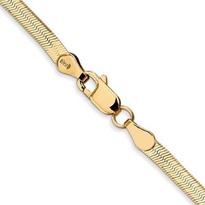 Herringbone Chain Necklace and Bracelets Solid 14K Yellow Gold - Etsy