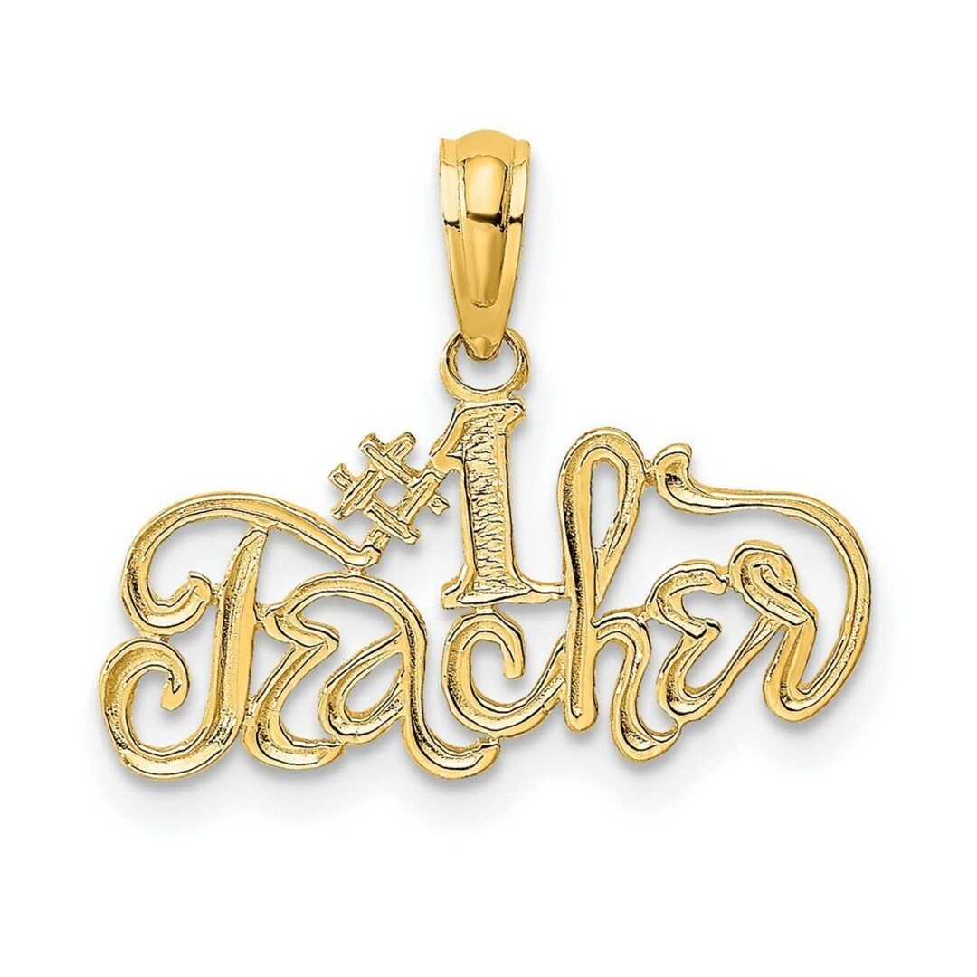 Script Letter Initial Charm or Pendant Polished Finish Script Cursive Style  Font Made in 10K and 14K Yellow or White Gold 