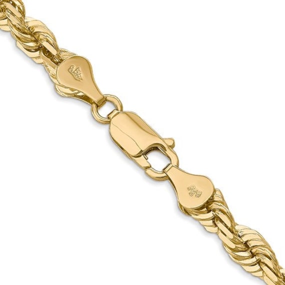 Gold Rope Chains Lobster Clasp Solid Handmade 14K Yellow -  Portugal