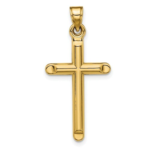 Shops 14K Yellow Gold 3-D Hollow Cross Pendant