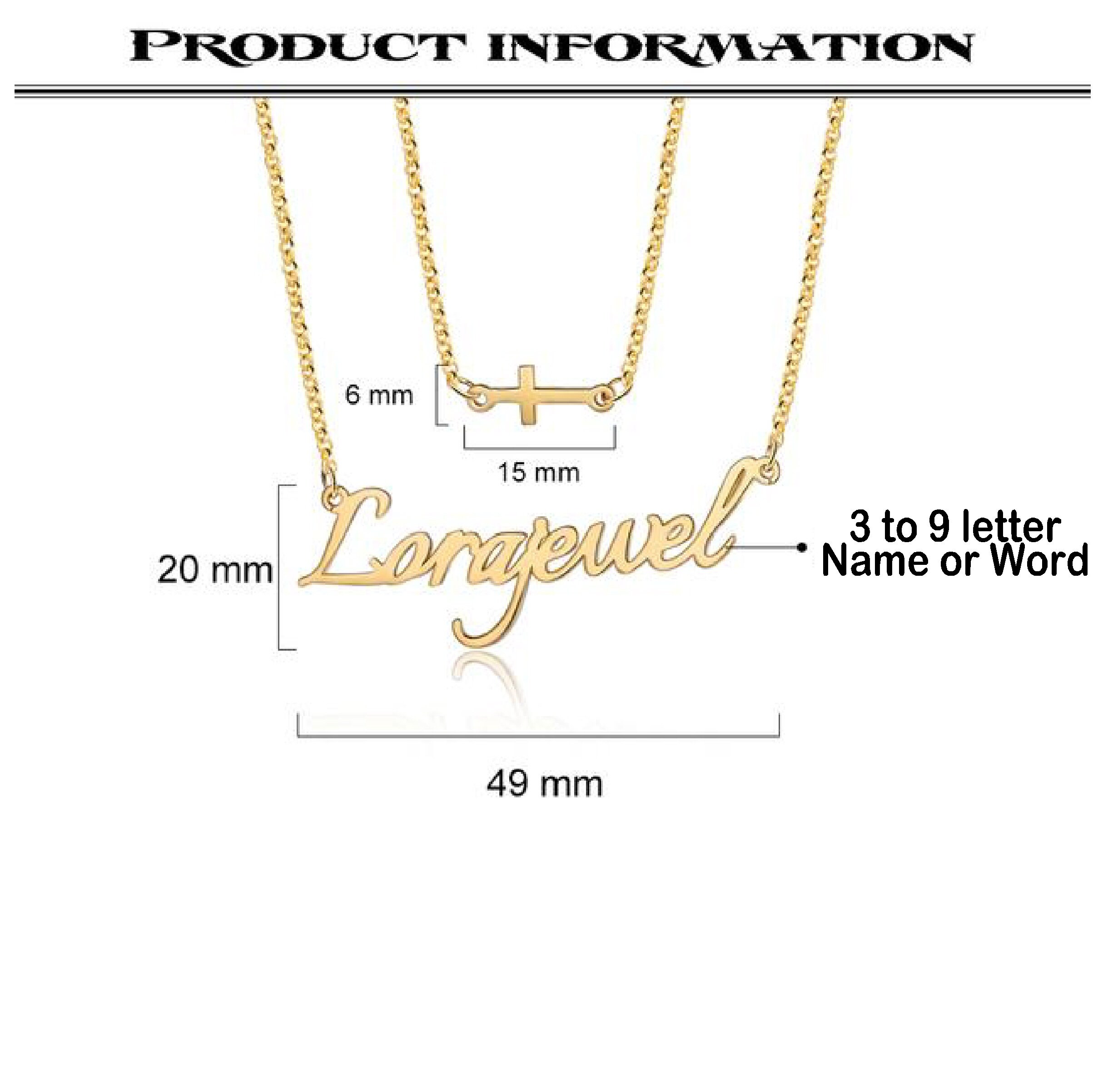 Personalized Cross & Name Necklace Combo in Sterling Silver or Etsy UK