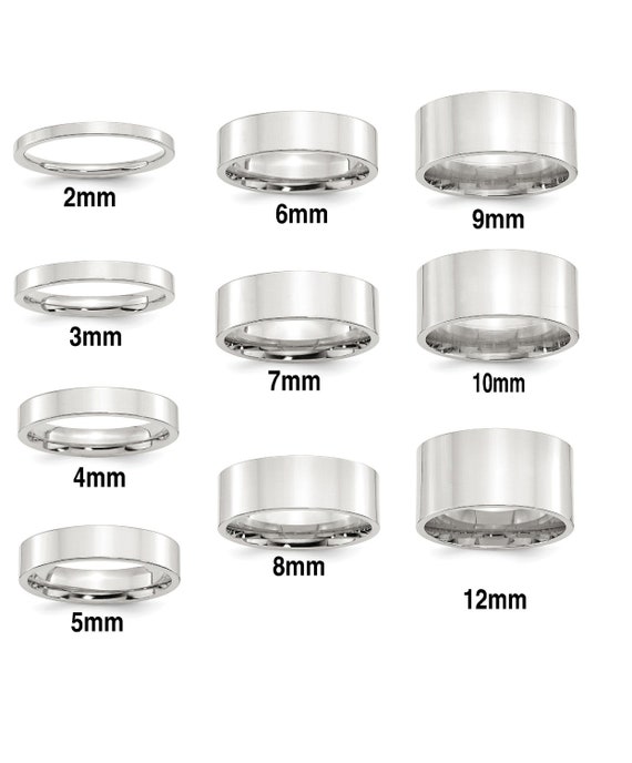 925 Solid Sterling Silver 6mm 7mm 8mm Comfort Fit Polished Wedding Band Ring