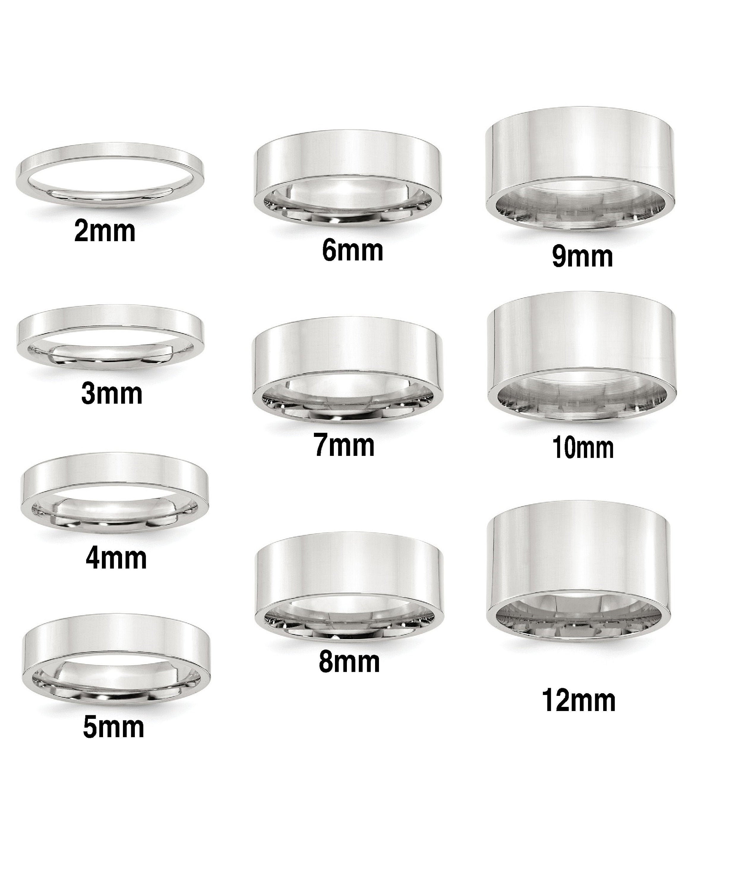 Sterling Silver Flat Comfort Fit Bands Sterling Silver Flat Comfort Fit Bands