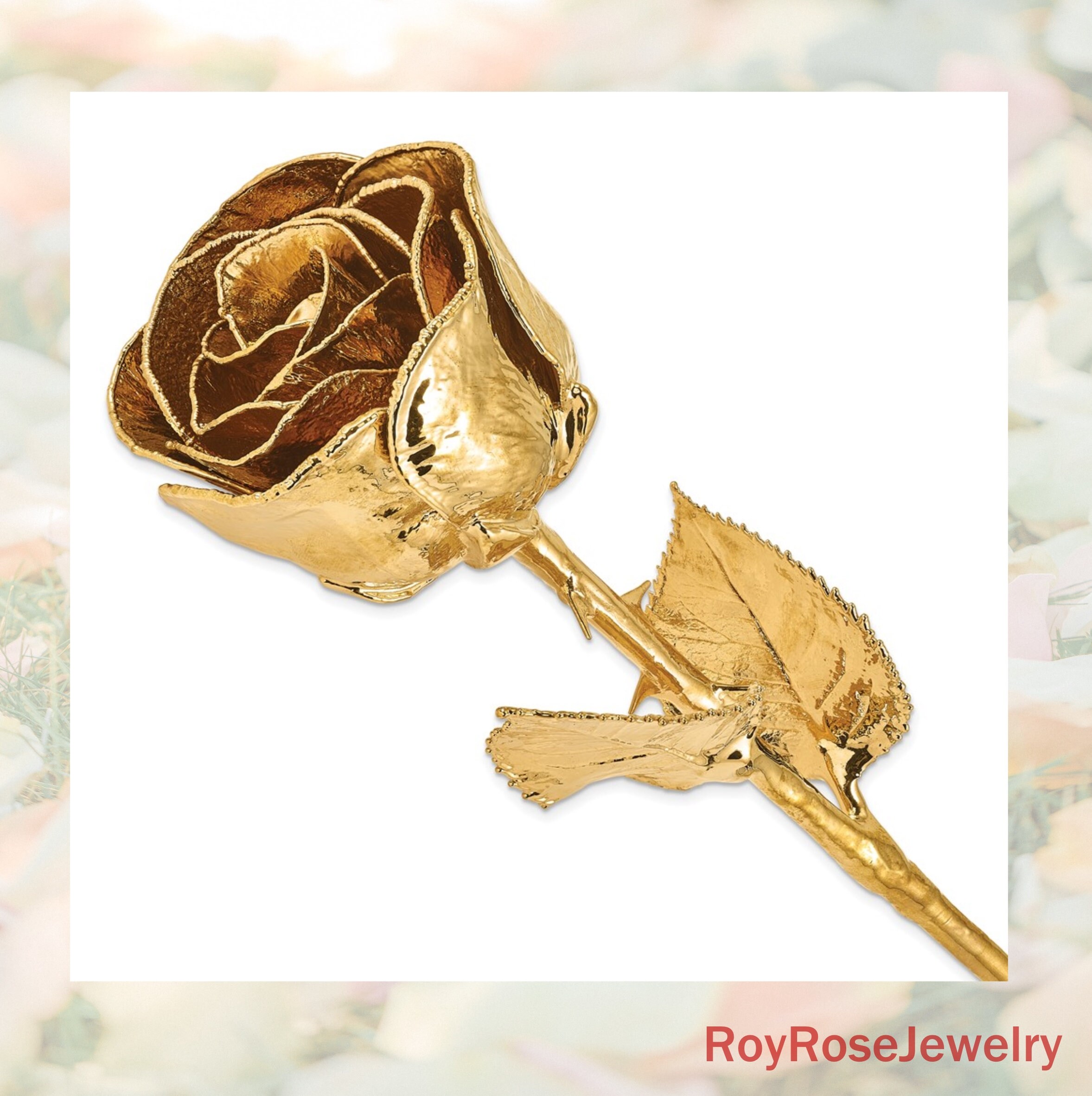 24K Gold Dipped Rose Natural Genuine Rose Flower Gift Boxed