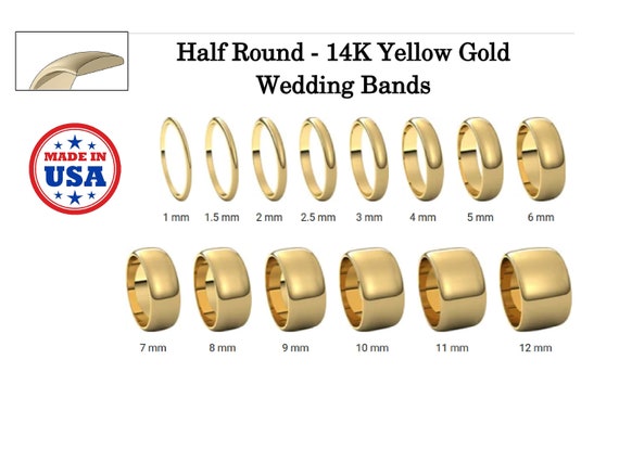14K Rose Gold 1.5mm 2mm 2.5mm 3mm 4mm 5mm 6mm Comfort Fit Men Women Wedding  Band