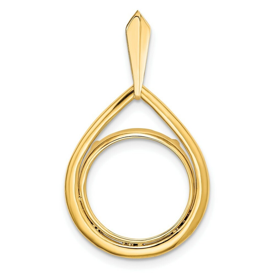 Gold Coin Bezel Pendant Mounting 13mm 37mm Coin Size 14K Yellow Gold ...