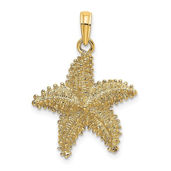 14K Yellow Gold Starfish With Beaded 