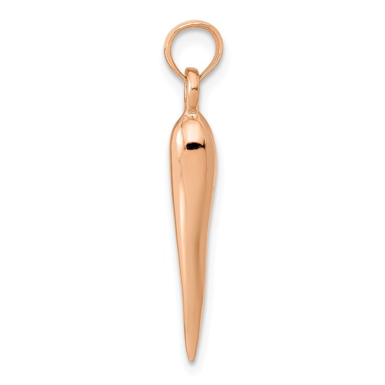 14k Rose Gold Medium Italian Horn Pendant