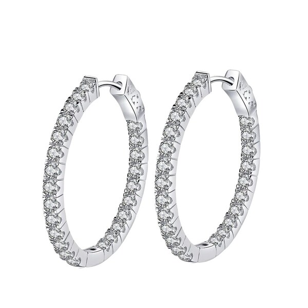 Platinum Hoop Earrings Etsy