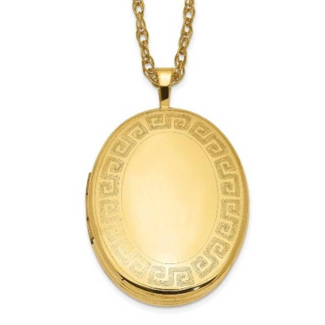 1/20 Gold Filled 26mm Greek Key Border Oval Locket 18'' Length - Etsy