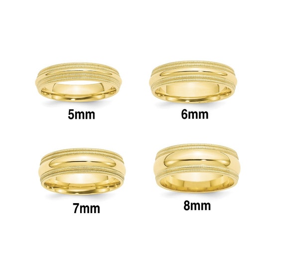 10k Yellow Gold 6mm Engravable Double Milgrain Comfort Fit Band 10k Yellow Gold 6mm Engravable Double Milgrain Comfort Fit Band