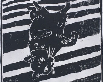 Woodblock print - "Kathy Cat"