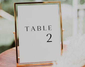 Digital Download Wedding Sign | Table Numbers Editable Sign | Printable | Minimalist | Instant Template | DIY | Modern Wedding