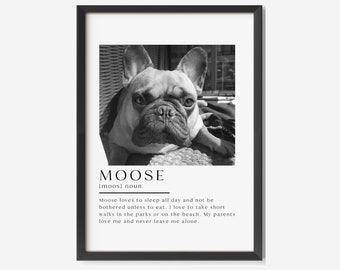 Digital Name Pet Portrait | Customized Digital or Print Pet Portrait| Black and White | Pet Lover Gift | Dog Lover Gift | Pet Memorial