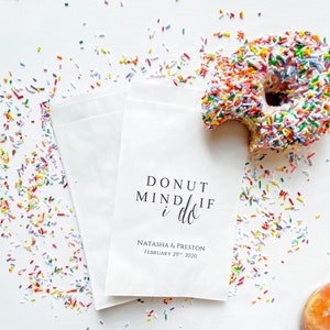 Donut Mind If I Do Personalized Donut Bags |  Donut Favor Bags | Wedding Favors Bags