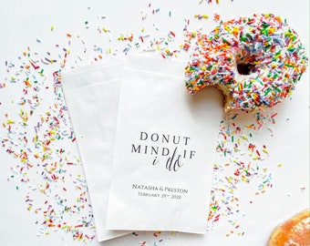 Donut Mind If I Do Personalized Donut Bags |  Donut Favor Bags | Wedding Favors Bags