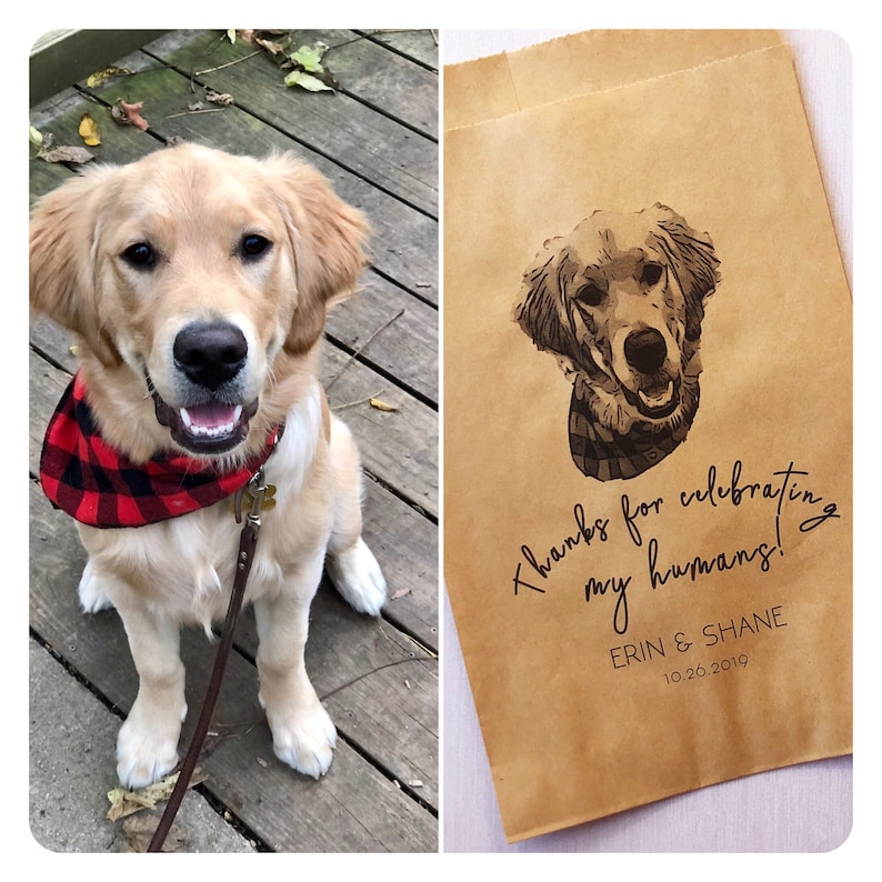 Custom Pet Favor Bag Wedding Guest Favors Bulk 2 Pets Doggie Bag image 5