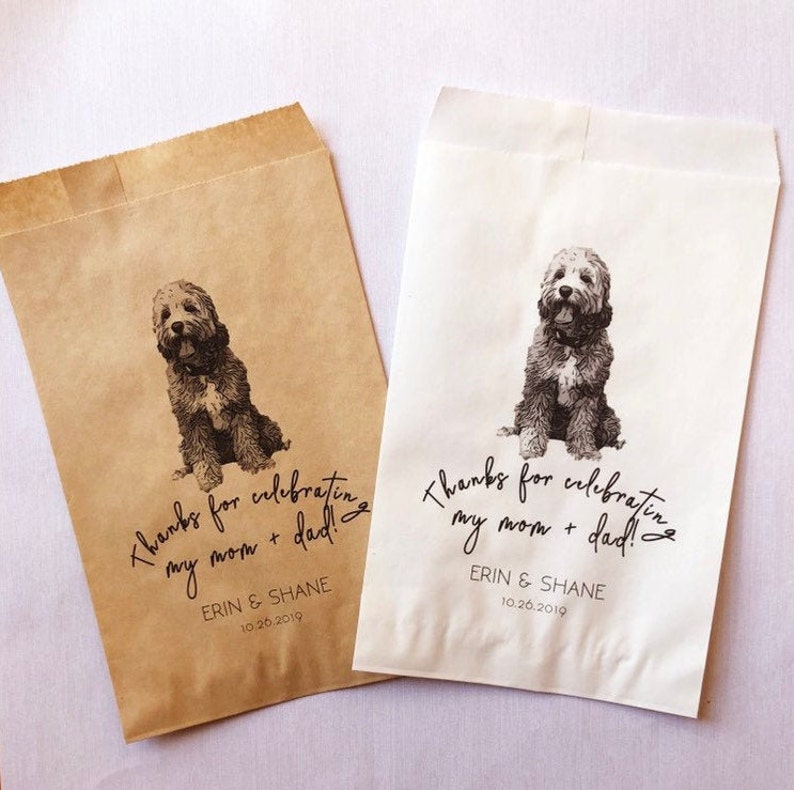 Custom Pet Favor Bag Wedding Doggie Favors Bags Wedding Guest Favors Bulk Thank You For Celebrating My Humans Doggie Bag Bild 5