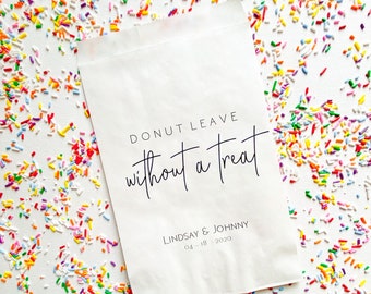 Donut Leave Without A Treat Personalized Donut Bags | Donut Favor Bags | Wedding Favors Bags