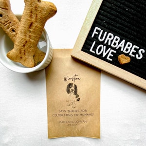 Dog Treat Favor Bag Wedding Guest Favors Bulk Custom Pet Favor Bag Pet Name Thanks For Celebrating My Humans Doggie Bag image 3